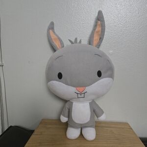 LOONEY TUNES, Gray and White Plush Bunny Toy